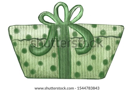 Winter illustration and clip art for holiday decor. Christmas decoration and object on the white isolated background.