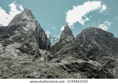 rock formation in the 'Cordillera Blanca', at Huascaran National Park, on the Peruvian Andes
