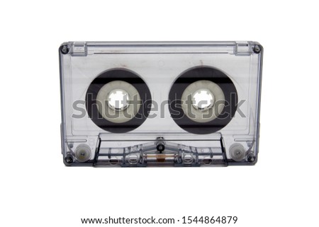 São Paulo, Brazil- October 29, 2019:  A studio shot of a audio cassette K7  isolated on a white background.