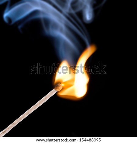 Blue safety matches over black background Royalty-Free Stock Photo #154488095