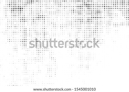 Abstract grunge halftone texture. Monochrome vector dots pattern chaotic.