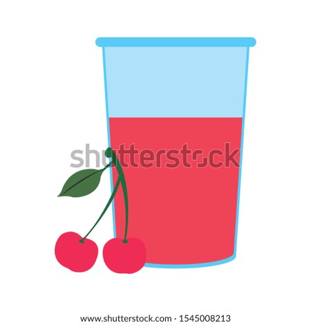 cherry juice icon over white background, vector illustration