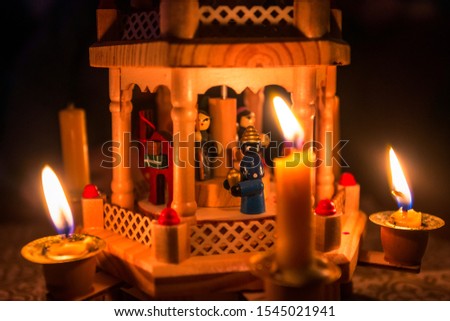 the magi christmas decoration with candles decorative - xmas