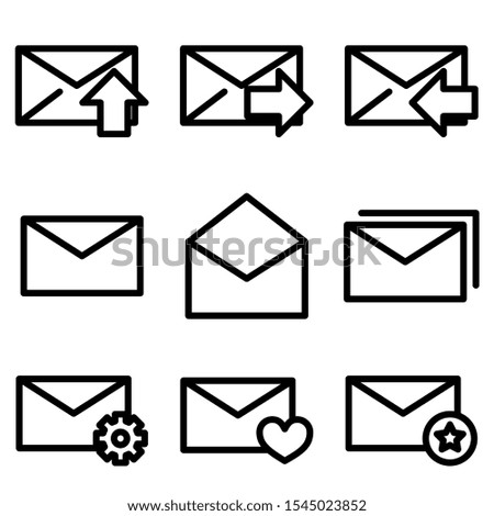 Set of Mail icon with trendy flat line style icon for web, logo, app, UI design. isolated on white background. vector illustration eps 10