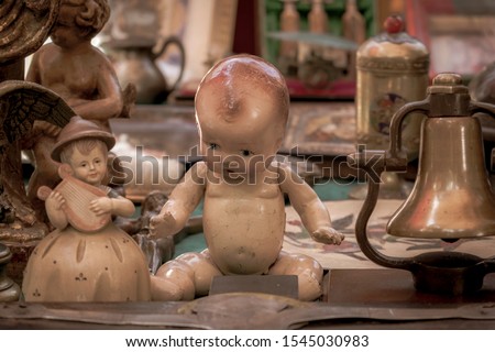 Sololoy doll is an ancient doll made of celluloid, a plastic material. Royalty-Free Stock Photo #1545030983