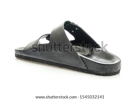 men leather sandals isolated on white background