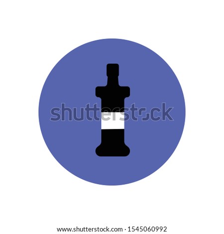 Alcohol bottle simple illustration clip art vector
