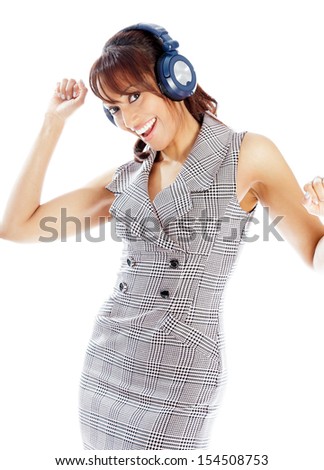 Indian business woman posing in studio isolated on a background