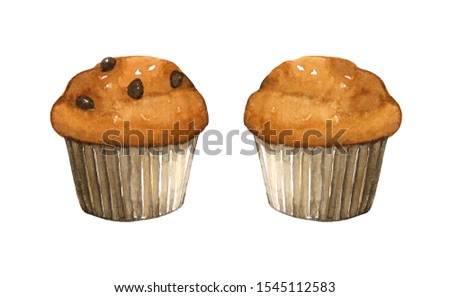 Muffins bakery watercolour clip art