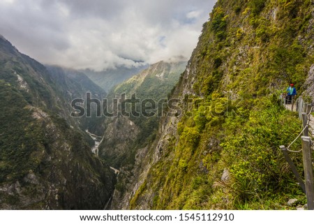 Panoramic View Of Taroko Gorge On The Hiking Trail Of Jhuilu Old Trail, Taroko National Park, Hualien, Taiwan