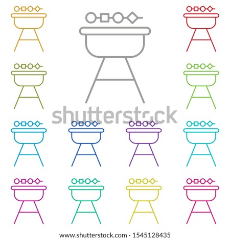 Barbecue multi color icon. Simple thin line, outline vector of summer icons for ui and ux, website or mobile application