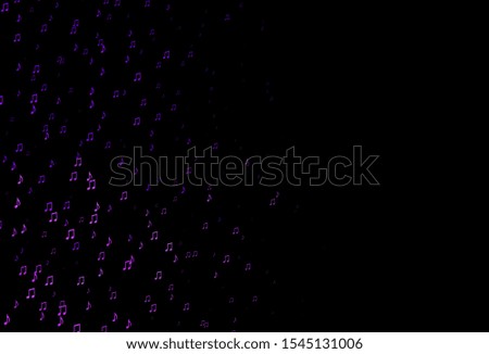 Dark Purple vector texture with musical notes. Shining illustration of colorful gradient music notes. Template for fasion magazines.