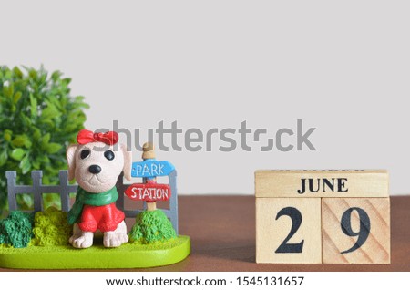 The dog in the garden, Date of number cube design, June 29.