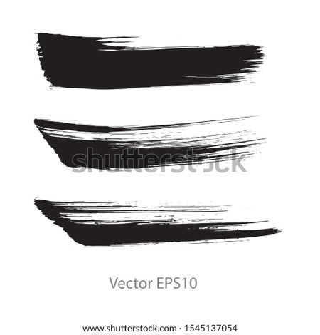 brush strokes watercolor background. Vector black paint