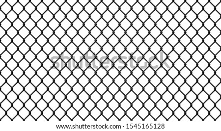 Black chrome Steel Grating seamless structure. Chainlink isolated on white background. Vector illustration. EPS 10. Royalty-Free Stock Photo #1545165128