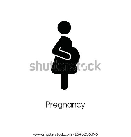 Pregnant woman icon vector. Linear style sign for mobile concept and web design. Pregnancy symbol illustration. Pixel vector graphics - Vector. Royalty-Free Stock Photo #1545236396