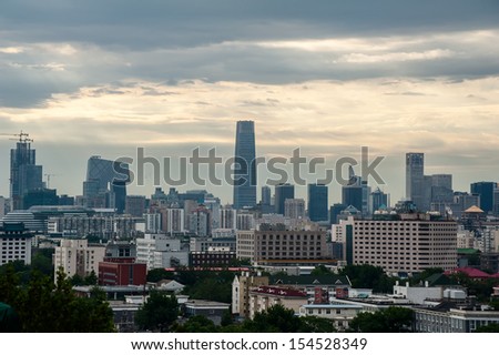 Cityscape of Beijing, view from Jingshan park.