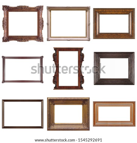 Set of wooden frames for paintings, mirrors or photos
