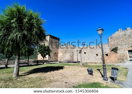 ruins of castle in italy, photo as a background , in ainsa sobrarbe , huesca aragon province