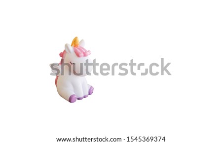 Cute unicorn cartoon characters. Close eyes on isolated white backgrounds.