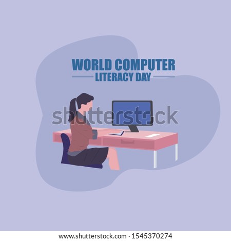 world Computer Literacy Day design vector
