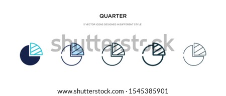 quarter icon in different style vector illustration. two colored and black quarter vector icons designed in filled, outline, line and stroke style can be used for web, mobile, ui