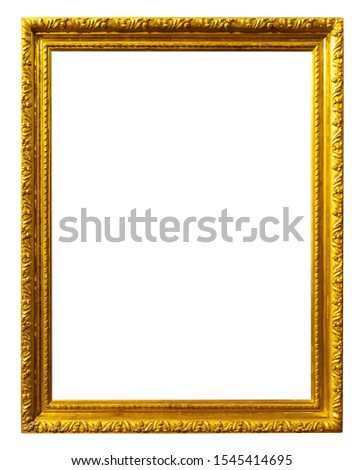 Antique photo picture frame isolated on white background