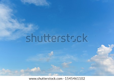 Blue sky and white white cloud beautiful with copy space