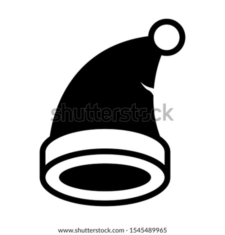 santa hat solid black vector icon