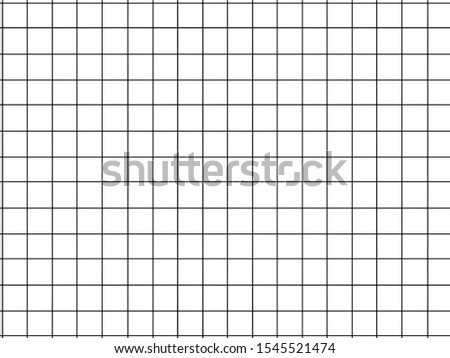 Graph paper sheet, grid paper texture, sheet of paper abstract grid line, black straight lines on white background, Illustration business office and the bathroom wall.