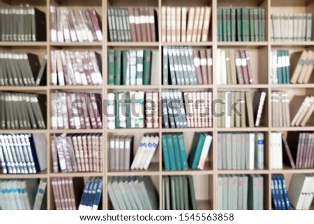 View of shelves with books in library