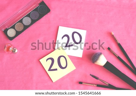 Happy new year 2020 logo design text with beautiful accessories. Cover of a business diary for 2020 with wishes. Template design of brochure, card, banner.