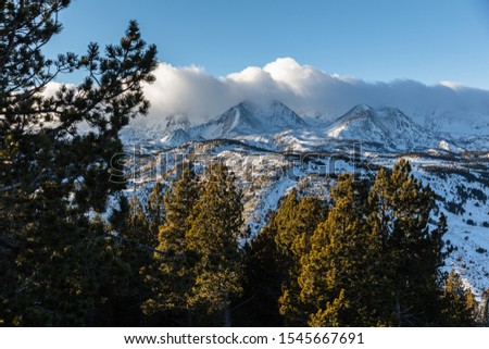Mountain landscape nearby the french town of Font Romeu in the  Pyrenees mountains, France 