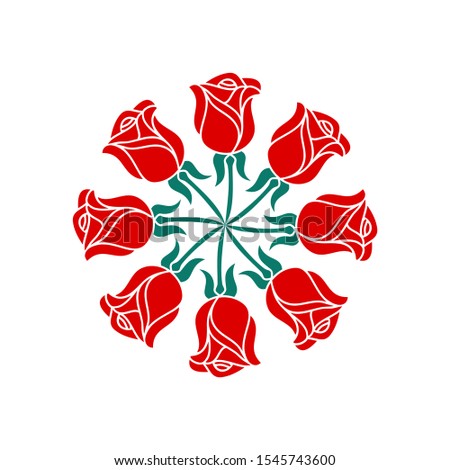 red rose concept logo icon vector concept design