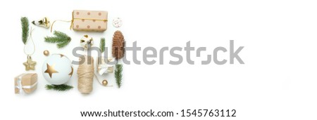 Merry Christmas and Happy New Year. White background