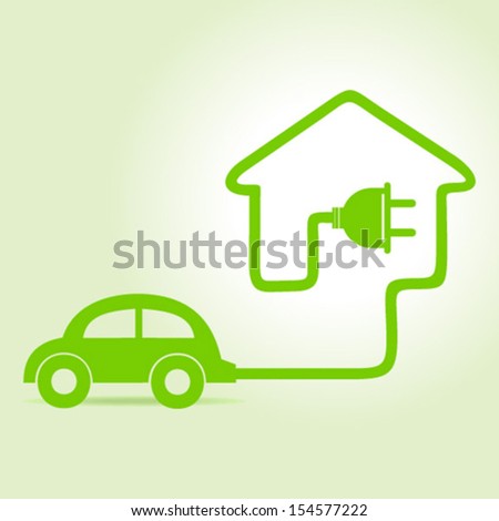 Eco car make a home icon vector illustration