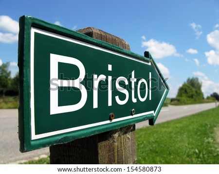 Bristol signpost along a rural road