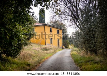Trekking through the hilly area around the municipality of Pomarance in the province of Pisa, Tuscany, Italy