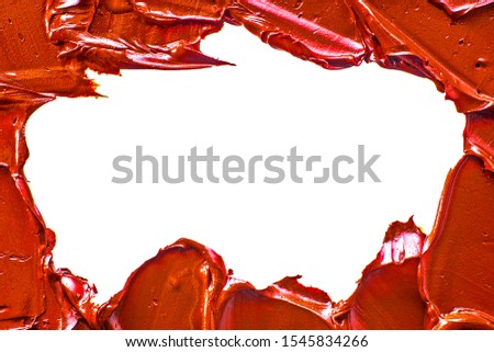 white hole in the structure of red oil paint