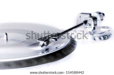 vinyl laying on a record player - nightclubbing, dj etc. - x-ray style