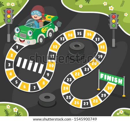 Numbers Boardgame Illustration For Children Education