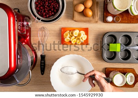 Making batter procedure and other ingredients for muffin making