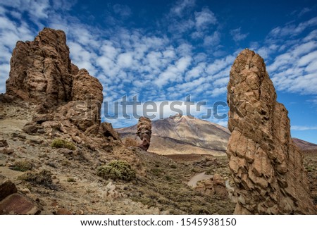 Dramatic shot of volcanic Mount Teide in Tenerife Royalty-Free Stock Photo #1545938150