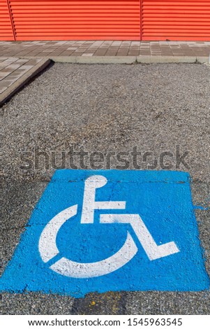 Blue Sign Disabled Handicap Wheelchair User Parking