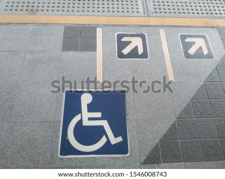 Walkway sign for disabled people