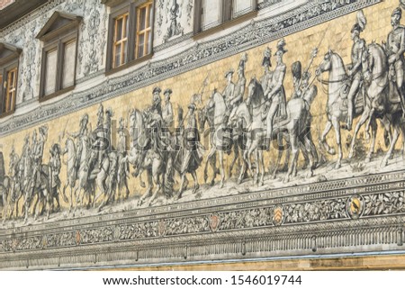 view of procession of princes in Dresden