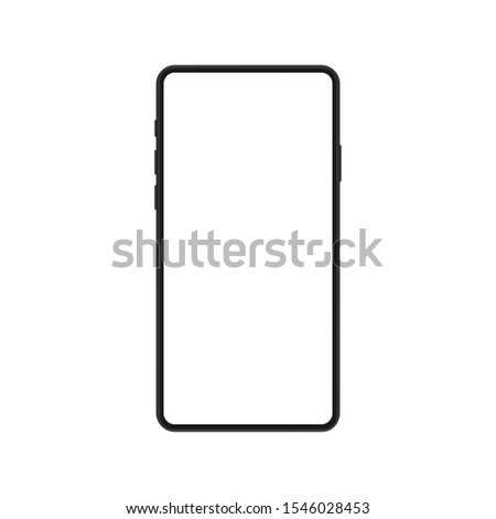 Smartphone, mobile phone, iPhone on white background,Transparent black and white mobile phone. icon-vector