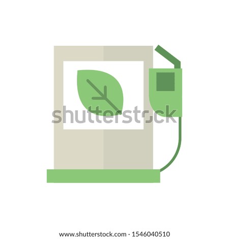gas station pump green energy icon vector illustration