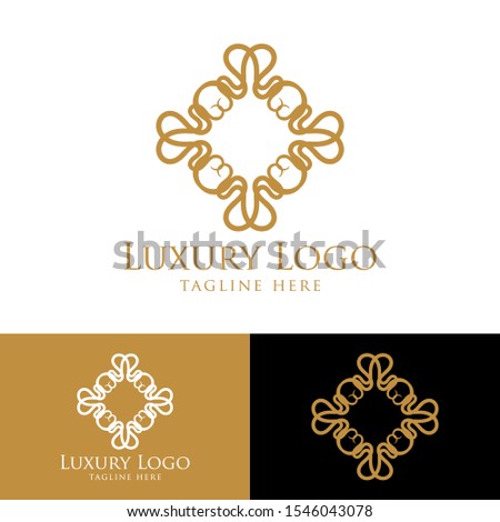 Luxury logo template. Vintage badge frame flourishes. Modern elegant logo design. Mandala, golden mean, sacred geometry template