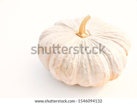 Pumpkin harvested in summer, cooked on a white background.